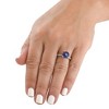Pompeii3 VS 2 1/3Ct TW Cushion Blue Sapphire & Diamond Ring in 14k White Gold - 4 of 4