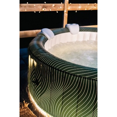 Emerald Green Round Inflatable Hot Tub with LED Lights