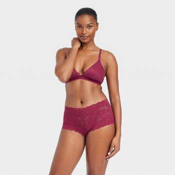 Women's High Cut Lace Bikini Underwear - Auden™ Plum Purple : Target
