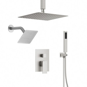 CRANACH Ceiling Mount 10 and 6 in. Dual Square Shower Head and Handheld Shower Head - 1 of 4