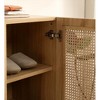 APRILSOULNatural Rattan Storage Cabinet Double-Door Shoe Cabinet with Large Storage Space and Durable Structure 29.5inch - 3 of 4