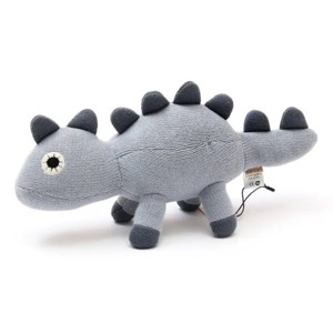 TopComfy Baby and Toddler Learning Toys Knitted Stuffed Dinosaur Soft Toy Thick Knitted Fabric Spines Horns Fun Playmate For Boys, Blue, 17"*6"*2" - 1 of 4