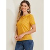 INSPIRE CHIC Women's Peter Pan Collar Keyhole Back Vintage Polka Dots Blouses - 2 of 4
