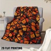 Lomsoe Monarch Butterfly Themed Flannel Blanket - All Seasons Soft and Warm Throw Blanket for Napping, Camping, Travel, Office, Home Decor - 3 of 4