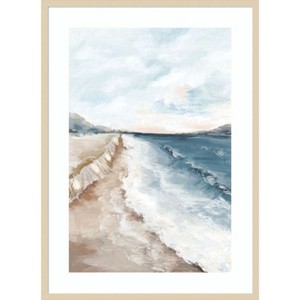 Amanti Art Walk on Beach II by Luna Mavis Wood Framed Wall Art Print - 1 of 4