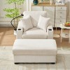 Modern Corduroy Accent Chair with Storage Ottoman and Built-In Cup Holder, Oversized Singel Sofa for Living Room or Apartment–The Pop Home - 2 of 4