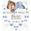 RIOLIS Counted Cross Stitch Kit 7"X9.5"-Boys Birth Announcement - 2 of 2