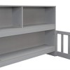 Full Size Floor Bed, Space Saving Pine Wood Bed Frame with Side Bookcase, Shelves, Guardrails, Opening, Modern Kids Floor Bed for Kids Bedroom - 4 of 4