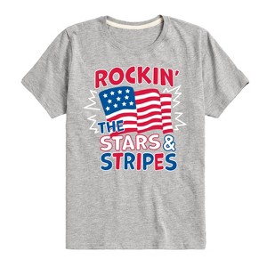 Boys' - Instant Message - Rockin The Stars And Stripes Short Sleeve Graphic T-Shirt - 1 of 4