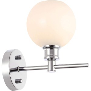 Elegant Lighting Collier 1 light Chrome and Frosted white glass Wall sconce - 1 of 4