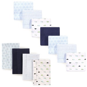 Luvable Friends Infant Boy Cotton Flannel Burp Cloths and Receiving Blankets, 11-Piece, Turtle, One Size - 1 of 1