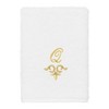 Linum Home Textiles 100% Turkish Cotton MONICA Gold Thread 2PC Embellished Washcloth Set - 2 of 3