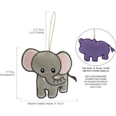 Darware Jungle Animal Plush Hanging Ornaments Set, 6-Piece