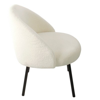 Sleek Cream Velvet Accent Chair with Matte Black Metal Legs