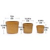 SEVOBAL Planters 3-Piece Modern Ceramic Glossy Flower Pots, Frost-Resistant with Drainage Holes for Indoor, Outdoor, Yellow, 19.7"*19.7"*18.6" - 3 of 4