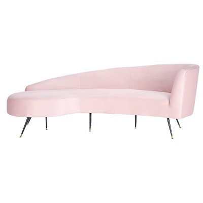 Evangeline Velvet Parisian Sofa Pale Pink - Safavieh