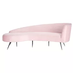 Evangeline Velvet Parisian Sofa Pale Pink - Safavieh