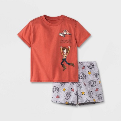 Toddler Boys' 2pc Toy Story Top and Bottom Set - Gray/Red