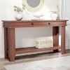 54Inch Entryway Long Console Table with Drawers, Wooden Rectangular Entryway Table w/Open Storage Shelf - 4 of 4
