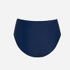 Women's Chic Navy High-Waisted White Trim Bikini Bottoms - Cupshe - image 2 of 4