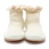 Komuello Toddler Girl First Walk Sock Shoes - Lace Trim Off  White - 2 of 4