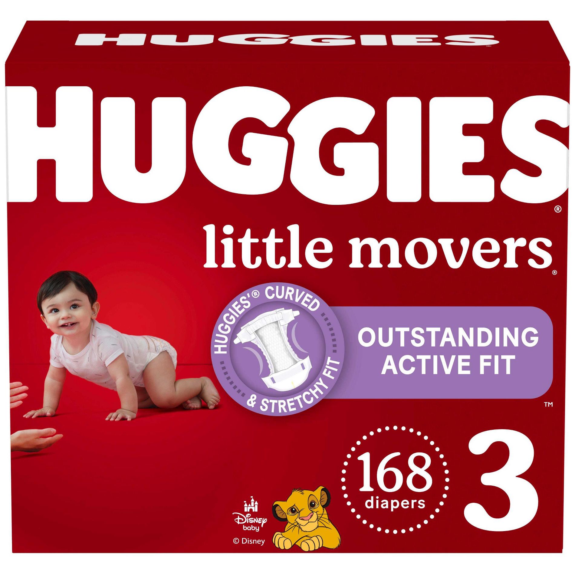 Huggies Little Movers Diapers  - Size 3 - 168ct