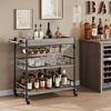 CuisinSmart Bar Cart, 3-Tier Rolling Serving Cart with Wine Rack & Glass Holders, Drink Trolley On Wheels for Kitchen, Dining Room, Party - 3 of 4