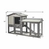 Costway 58'' Wooden Rabbit Hutch Large Chicken Coop Weatherproof Indoor Outdoor Use Gray - 2 of 4