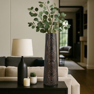 Decorative Oversized Geometric Vase - Elegant Tall Flower Vase for Bedroom Styling or House Decor - Modern Home Decor Accent Vase - 1 of 4