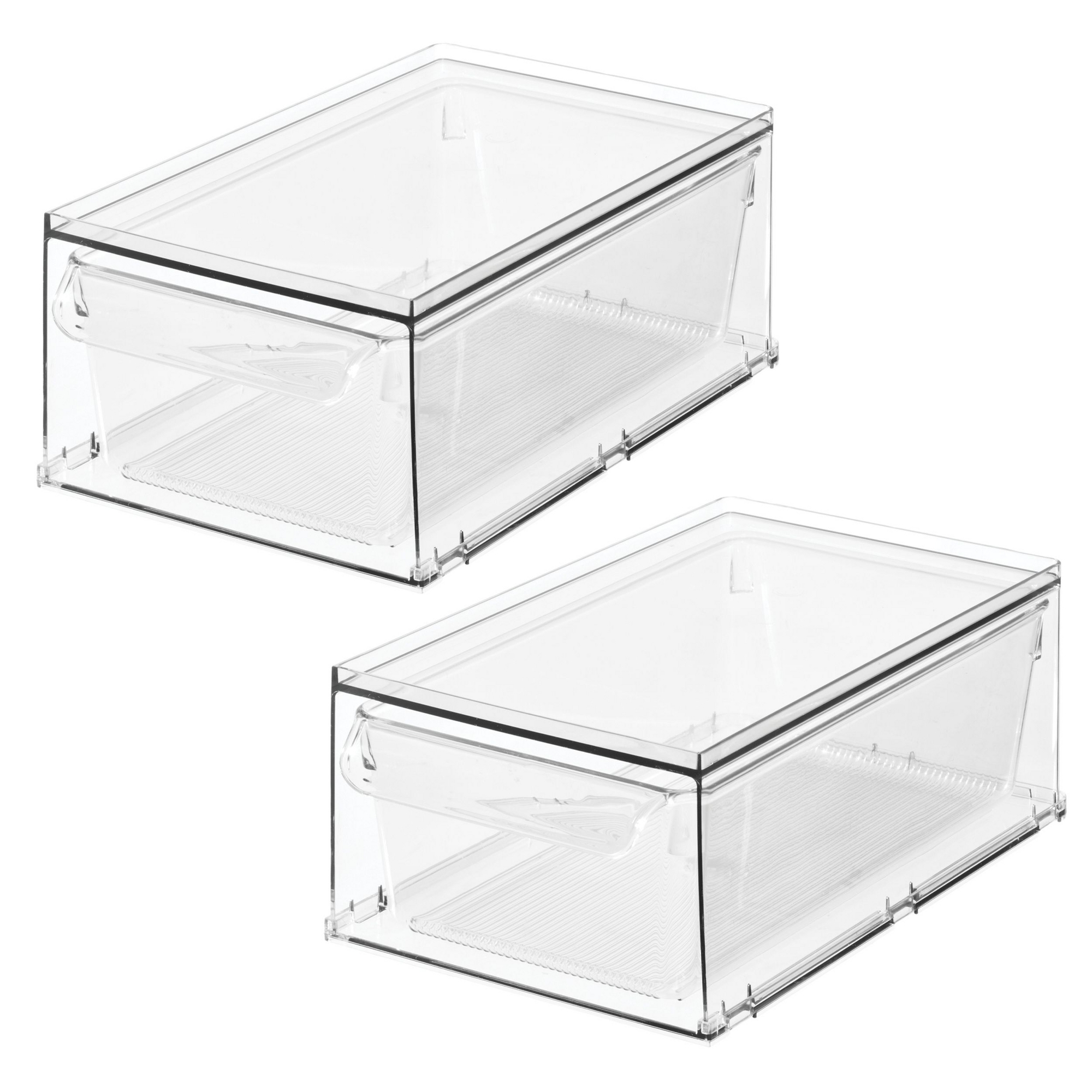 iDesign Stackable Kitchen Storage Drawer - Set of 2 - Clear
