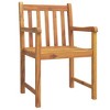 vidaXL 4-Piece Solid Acacia Wood Patio Chairs - Outdoor Garden Furniture with Armrests & Backrest, Slatted Design, Oil Finish, Brown - 3 of 4