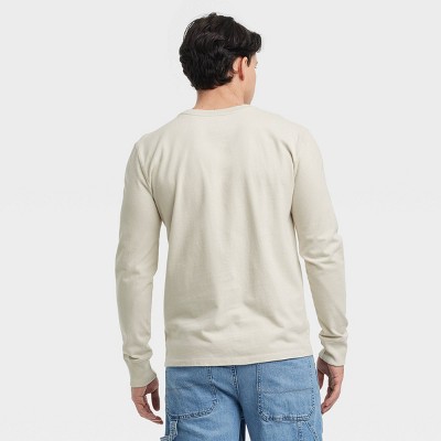 Мужские футболки Goodfellow & Co Men's Vintage Long Sleeve Pocket T-Shirt - Goodfellow & Co™ Light Beige S — фото 2