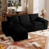 Kayamas 107'' Soft Corduroy Modular L-Shaped Sectional Sofa, 3-Seater Couch with Movable Ottoman for Living Room - 2 of 4