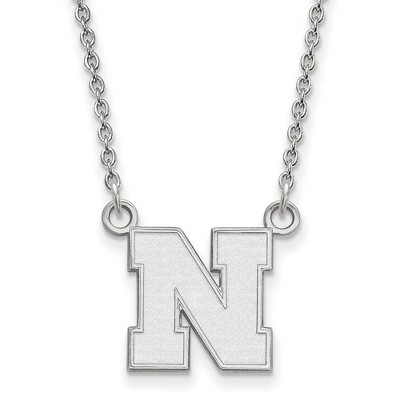 Black Bow Jewelry Sterling Silver Nebraska Cornhuskers NCAA Necklace 18 Inch
