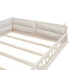 NicBex Full Size Upholstered Platform Bed 77.4" L Modern Wooden Bed Frame with Guardrail and Pillows for Bedroom, No Box Spring Required - image 4 of 4