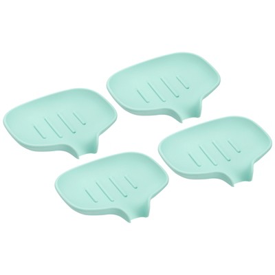 Unique Bargains Bathroom Kitchen Sink Silicone Anti-slip Self-Draining Soap Dish