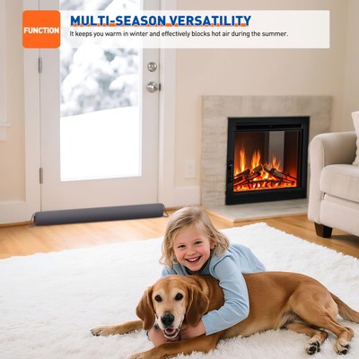 AMMER Door Draft Stopper 42 Inch, Weighted Noise Stopper for Bottom of Door, Wind Blocker Draft Guard, Gray