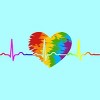 Adult Design By Humans Rainbow Heartbeat Pride By corndesign Racerback Tank Top - 2 of 2