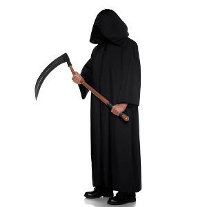 Black Hooded Horror Cloak Adult Costume - 1 of 4