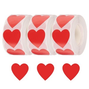 Unique Bargains Vinyl Self-Adhesive Heart-Shaped Waterproof Stickers Label 1500 Pcs - 1 of 4