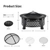Costway 32'' Round Fire Pit Set W/ Rain Cover Bbq Grill Log Grate Poker ...