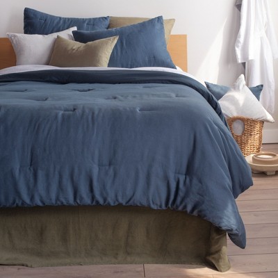 Moss Green Twin Cotton and Linen Bedskirt