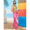 LA LEELA Men's Beach Summer Long Cover Up Vacation Lava Lava Sarong Hawaiian Beachwear Sarongs Samoan Swimwear For Men One Size Pink, Tie Dye Design - 4 of 4