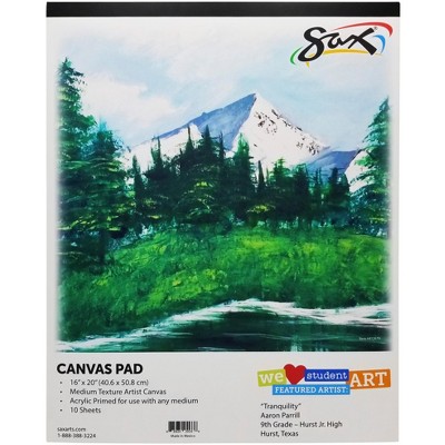 Sax Genuine Primed Canvas Pad, 16 x 20 Inches, White, 10 Sheets/Pad