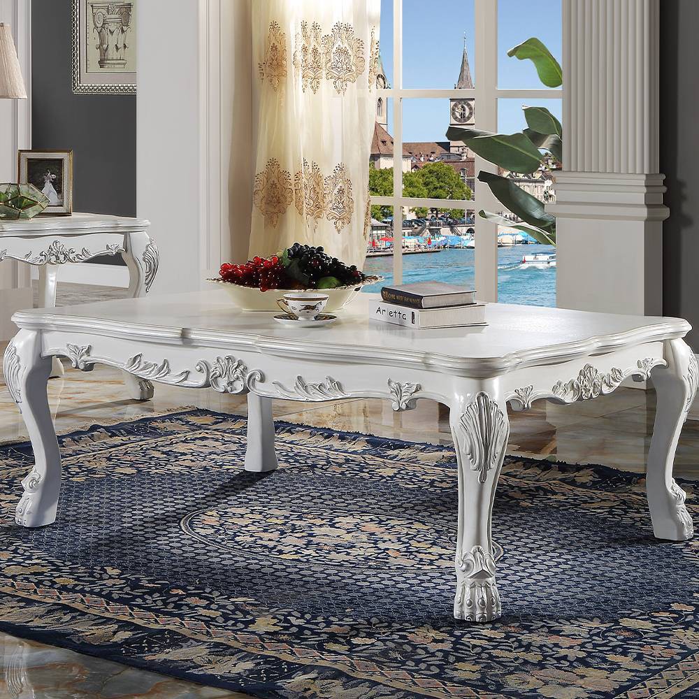 Photos - Dining Table 54" Dresden Coffee Table Bone White Finish - Acme Furniture