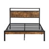 DOMETOUR Queen Size Metal Platform Bed Frame with Wood Headboard/Footboard, USB Port, No Box Spring, Large Under-Bed Storage, Easy Assembly - 4 of 4