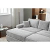 82" Corduroy Sectional Sofa Bed with Pillows & Ottomans - 3 of 4