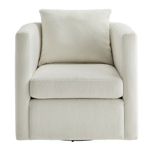 TiramisuBest Light Grey Performance Fabric Swivel Barrel Chair - 1 of 4