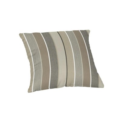 Casual Cushion Stripe Sunbrella Fabric 1-Piece Indoor/Outdoor Square Throw Pillow