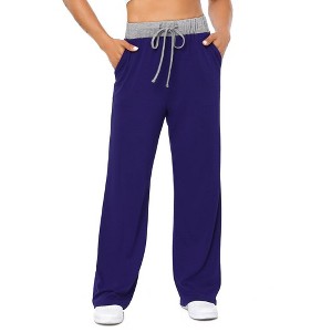 Womens Wide Leg Pants Drawstring Workout Sweat Pants for Women Comfy High Waist Pajama Legging with Pockets Athletic - 1 of 4